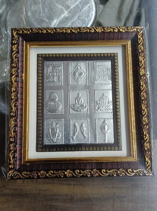 ЁЯкФ Jain Ashtamangnal тАУ Pure Silver (5 x 5.5 inch)